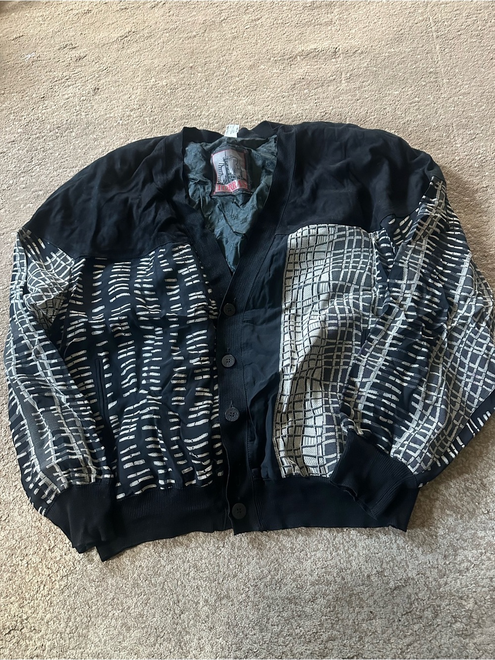 Torras vintage 80s Suede leather knit jacket